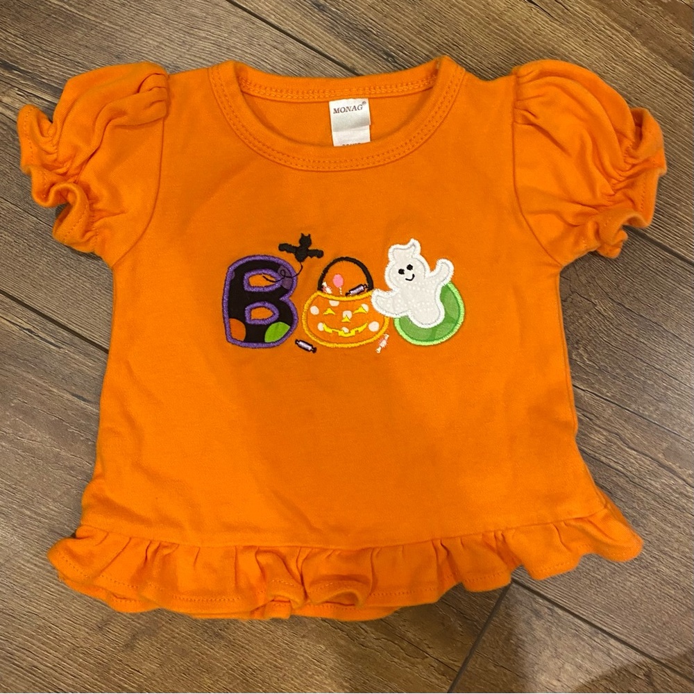Orange Halloween Boo Baby Tee